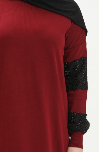 Triko Elbise 3351-10 Bordo