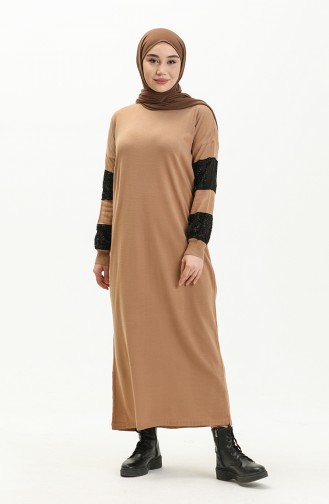 Milchkaffee Hijab Kleider 3351-11