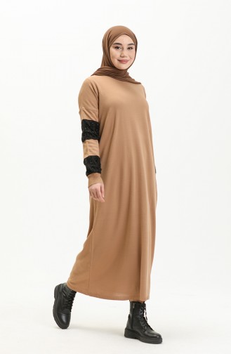Milchkaffee Hijab Kleider 3351-11