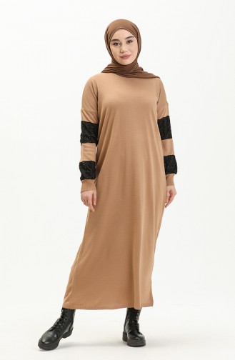 Milchkaffee Hijab Kleider 3351-11