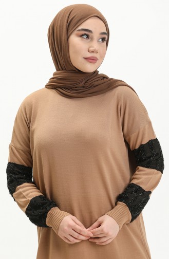 Milchkaffee Hijab Kleider 3351-11