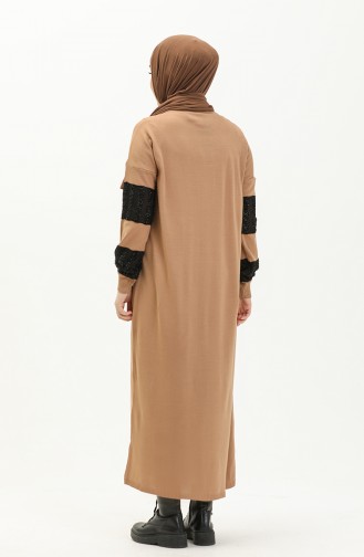 Milchkaffee Hijab Kleider 3351-11