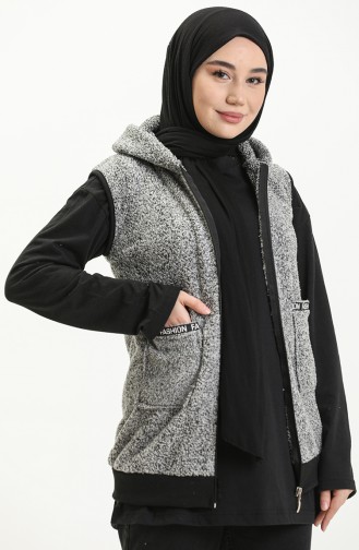 Welsoft Kapüşonlu Yelek 6001-03 Gri