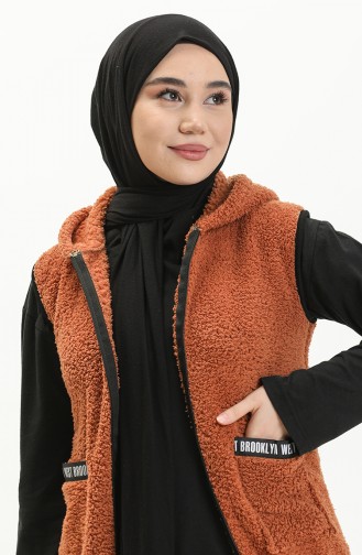 Welsoft Kapüşonlu Yelek 6001-05 Kiremit