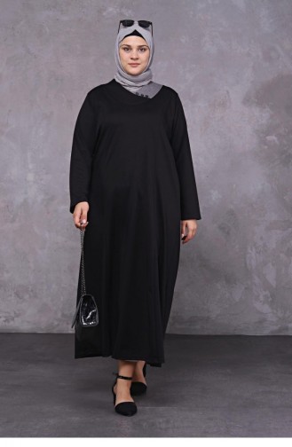 Grau Hijab Kleider 4756.GRİ
