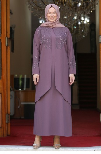 Dusty Rose İslamitische Avondjurk 2632