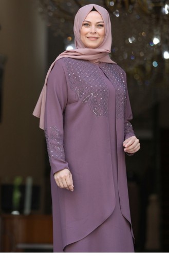 Dusty Rose İslamitische Avondjurk 2632