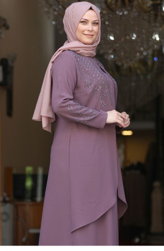 Dusty Rose İslamitische Avondjurk 2632