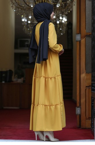 فستان أصفر خردل 2698