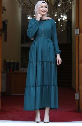 Petroleum Hijab Kleider 2700