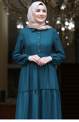 Petrol Hijab Dress 2700