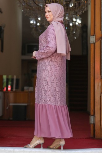 Dusty Rose Hijab Evening Dress 2713