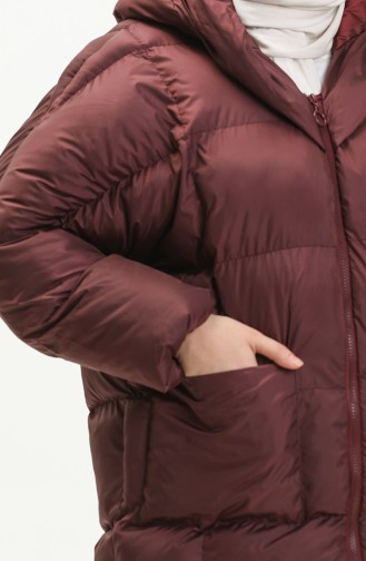 Manteau Matelassé à Capuche 9009-03 Bordeaux 9009-03