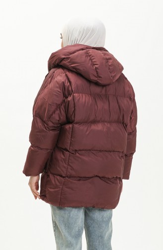 Manteau Matelassé à Capuche 9009-03 Bordeaux 9009-03