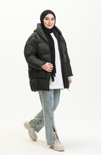 Manteau Matelassé à Capuche 9009-04 Noir 9009-04