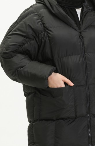 Manteau Matelassé à Capuche 9009-04 Noir 9009-04