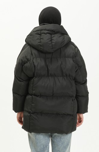 Manteau Matelassé à Capuche 9009-04 Noir 9009-04