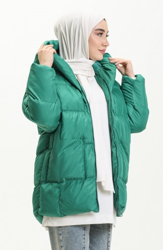 Manteau Matelassé à Capuche 9009-06 Vert 9009-06