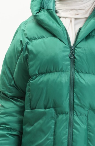 Manteau Matelassé à Capuche 9009-06 Vert 9009-06