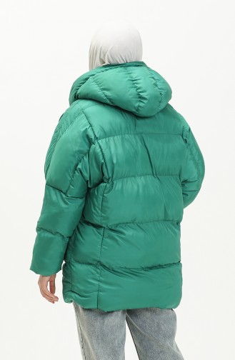 Manteau Matelassé à Capuche 9009-06 Vert 9009-06