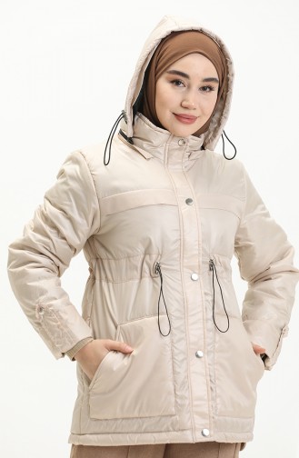 Coat mit Kapuze 9015-02 Creme 9015-02