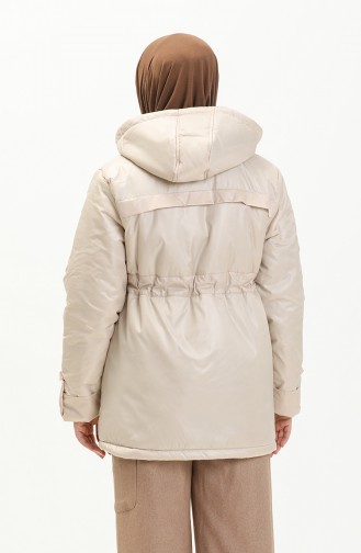 Coat mit Kapuze 9015-02 Creme 9015-02