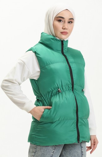 Manteau Sans Manches Matelassé 9011-01 Vert 9011-01