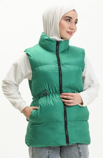 Manteau Sans Manches Matelassé 9011-01 Vert 9011-01