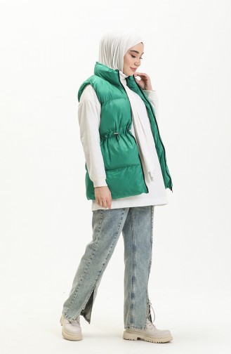 Manteau Sans Manches Matelassé 9011-01 Vert 9011-01