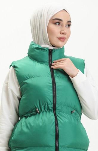 Manteau Sans Manches Matelassé 9011-01 Vert 9011-01