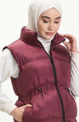 Manteau Sans Manches Matelassé 9011-02 Plum 9011-02