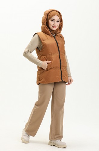 Gilet Matelassé à Capuche 9013-03 Tabac 9013-03