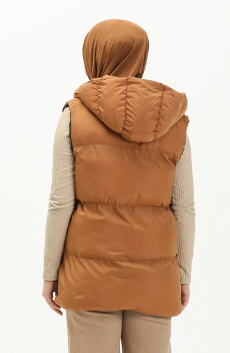 Kapüşonlu Şişme Yelek 9013-03 Taba