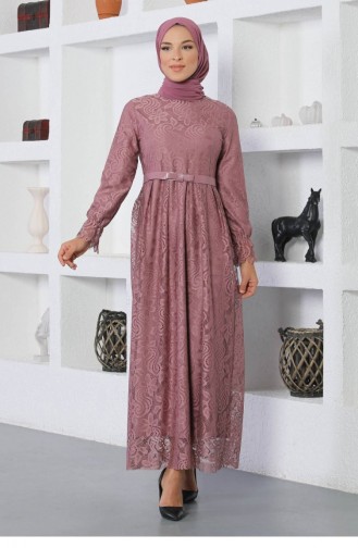 فستان زهري باهت 13907