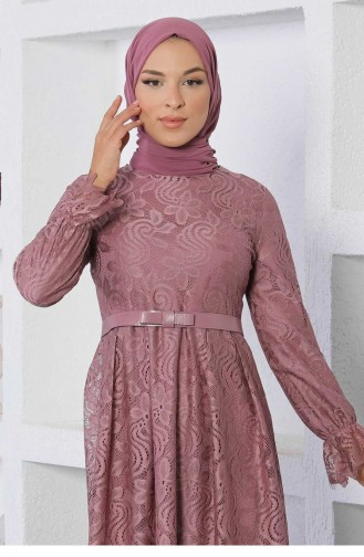 فستان زهري باهت 13907