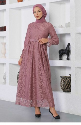 Dusty Rose Hijab Dress 13907