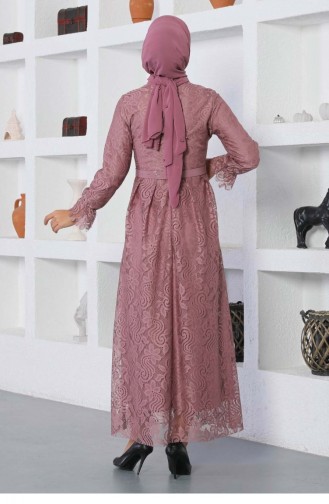 Beige-Rose Hijab Kleider 13907