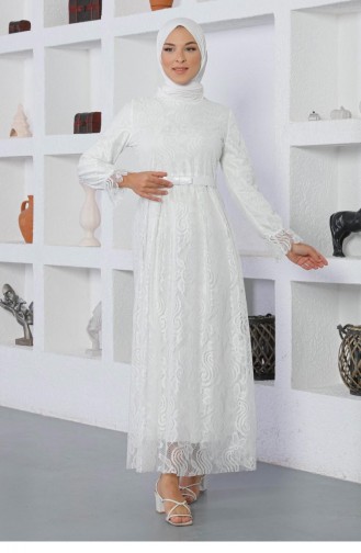 Weiß Hijab Kleider 13908