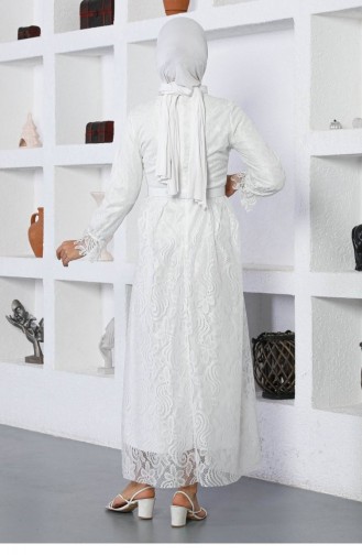 Weiß Hijab Kleider 13908