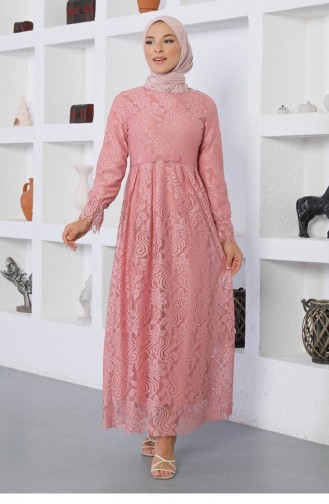 Pink Hijab Dress 13910