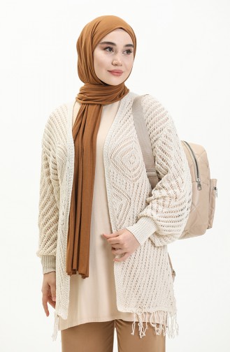 Kensiz Merserize Hırka 1089-018 Bej