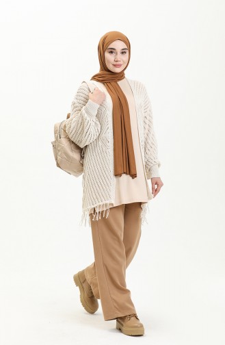 Kensiz Merserize Hırka 1089-018 Bej