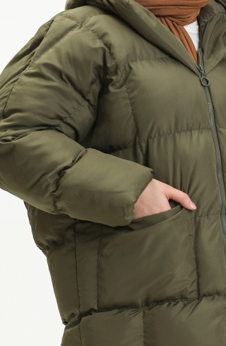 Manteau Matelassé à Capuche 9009-01 Khaki 9009-01