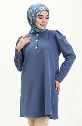 Düğmeli Tunik 1827-05 İndigo