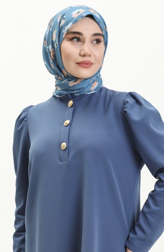 Düğmeli Tunik 1827-05 İndigo