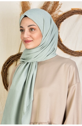 Burden 120x120 Cm Colourway Desenli Eşarp Şal 000049-04 Mint Yeşili