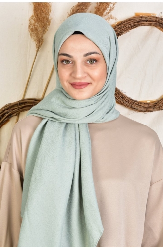 Burden 120x120 Cm Colourway Desenli Eşarp Şal 000049-04 Mint Yeşili