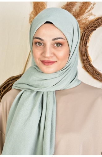 Burden 120x120 Cm Colourway Desenli Eşarp Şal 000049-04 Mint Yeşili