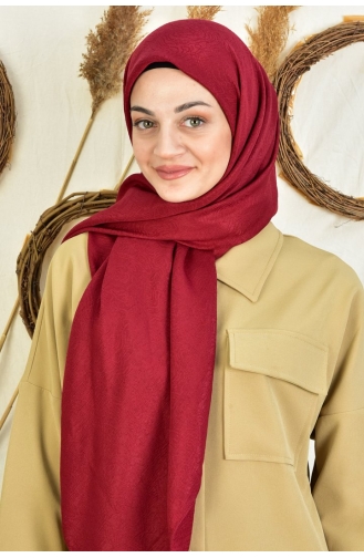Burden 120x120 Cm Colourway Desenli Eşarp Şal 000049-07 Bordo