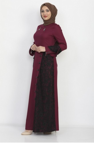 Plum Hijab Dress 11706